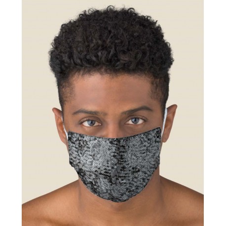Couple of Protective Paillettes washable masks for Adult made of TNT and Natural cotton