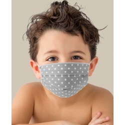 Couple of Protective washable masks for Kids made of TNT and Natural cotton